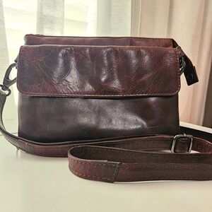 Lady Conceal Leather Crossbody Bag Brown Organizer Concealed Carry CCW Purse